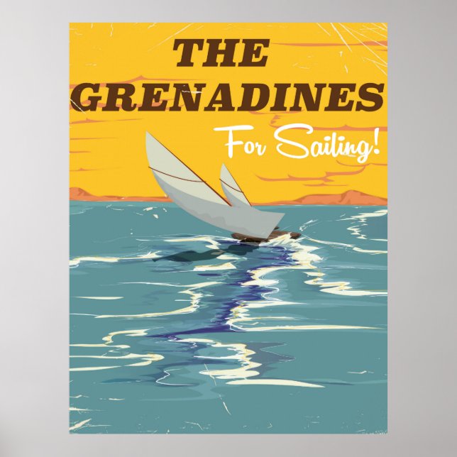 Poster L'affiche de voyage Grenadines Vintage. (Devant)