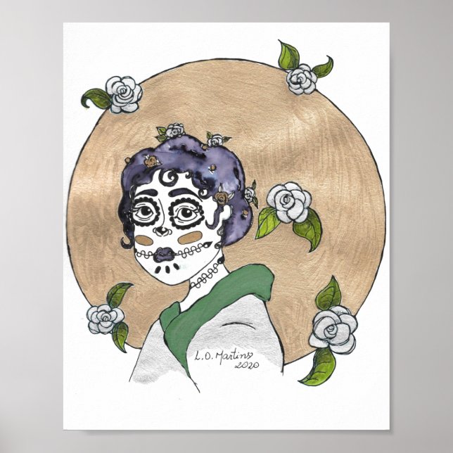 Poster L'affiche de Wallart Geisha Halloween (Devant)