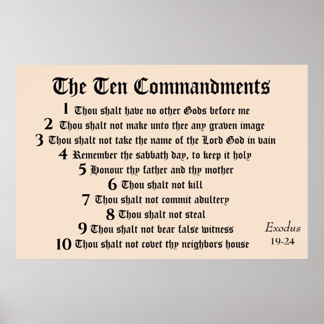 Poster L'affiche des dix COMMANDEMENTS (Devant)