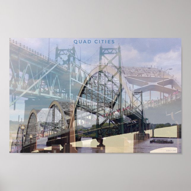 Poster L'affiche des ponts historiques des quatre villes (Devant)