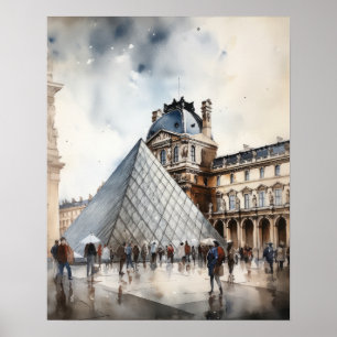 Poster L'affiche d'impression d'art de paysage du Louvre