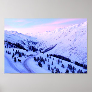 Poster L'affiche du lever du soleil sur les monts Snowy