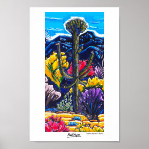 Poster L'affiche du Saguaro au printemps