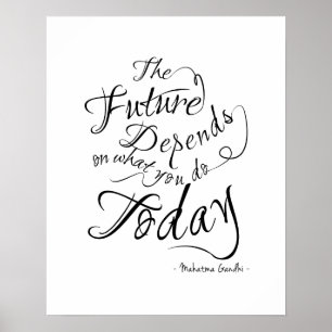 Poster L'affiche inspirée de future calligraphie blanche