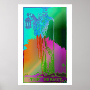 Poster L'affiche psychédélique de carte de tarot d'ermite