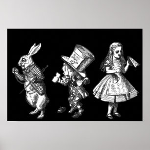 Poster L'affiche Rabbit, Hatter & Alice Wonderland