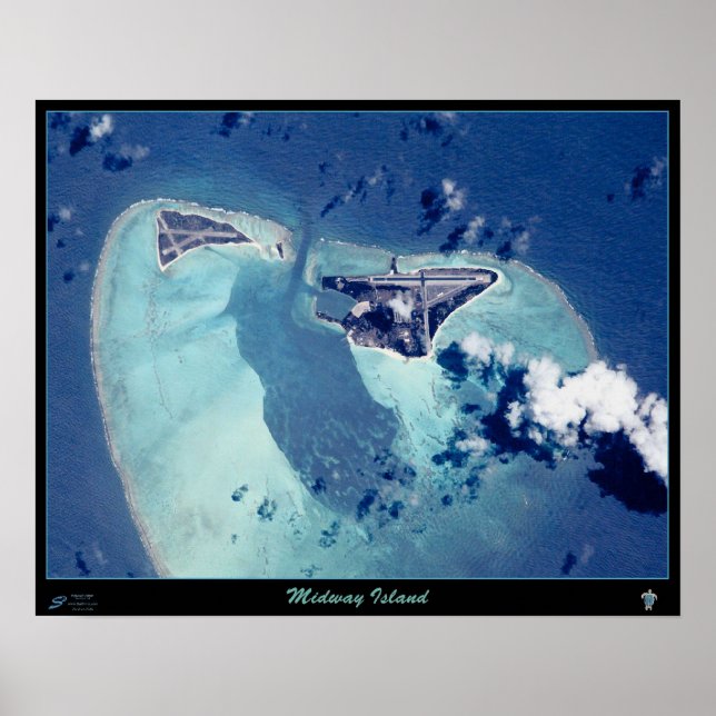 Poster L'affiche satellite de l'île de Midway (Devant)