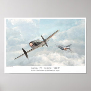 Poster L'affiche SHINDEN d'art d'aviation a attaché un