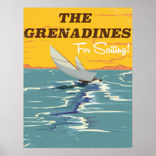 Poster L'affiche vintage de voyage de grenadines