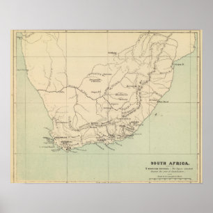 Poster L'Afrique du Sud a lithographié la carte