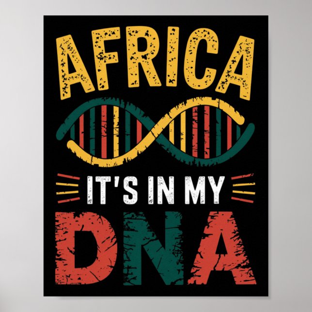 Poster L'Afrique Est Dans Mon Adn Patrimoine Africain Fiè (Devant)