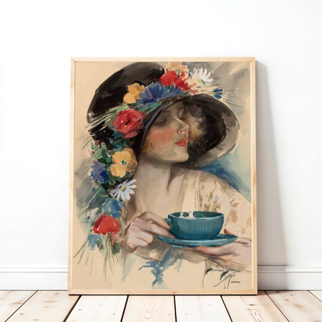 Poster L'afternoon tea, Harrison Fisher (Créateur téléchargé)