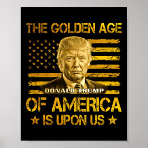 Poster L'Âge d'Or de l'Amérique Est Sur Nous Drôle Trump 