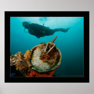 Poster Lagon de Truk - Fujikawa Maru - Telegraph on Bow