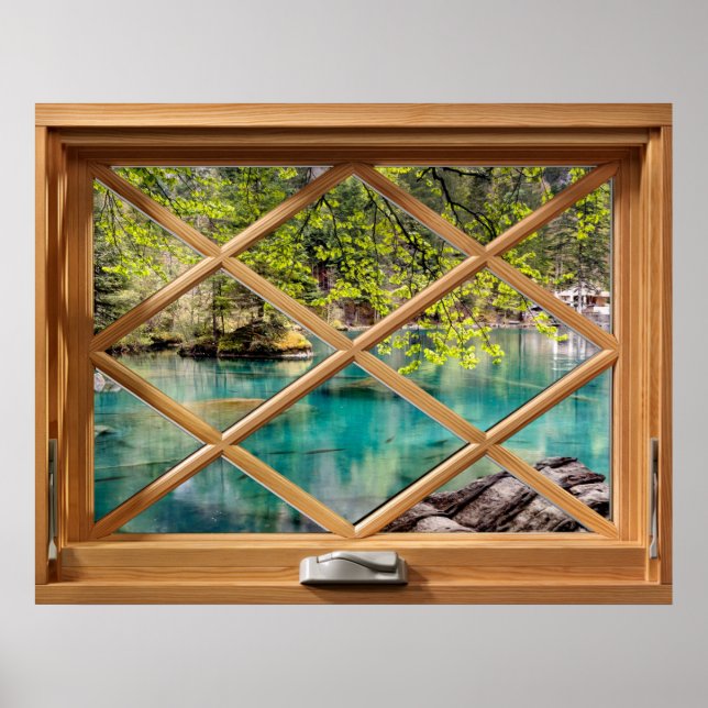 Poster Lagon - Lac Calmant Faux Faux Fake Window (Devant)