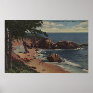 Poster Laguna Beach, CA - Shelter Cove on Coast