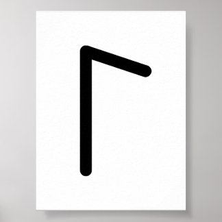 Poster LAGUZ Rune nordique (Eau, Flux, Intuition) | Elder