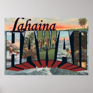 Poster Lahaina, Hawaï - grandes scènes de lettre