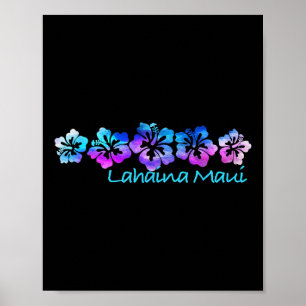 Poster Lahaina Maui Fleur tropicale Plage de vacances à T