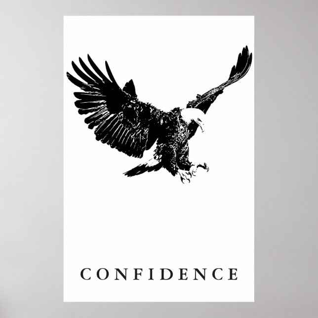 Poster L'aigle blanc noir Motivation confiance (Devant)