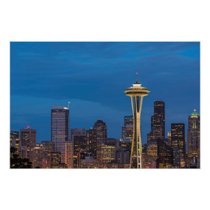 Poster L'aiguille de l'espace et Seattle du centre