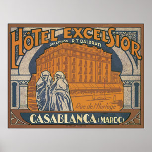 Poster Laine de bois Casablanca (Maroc), cru d'hôtel