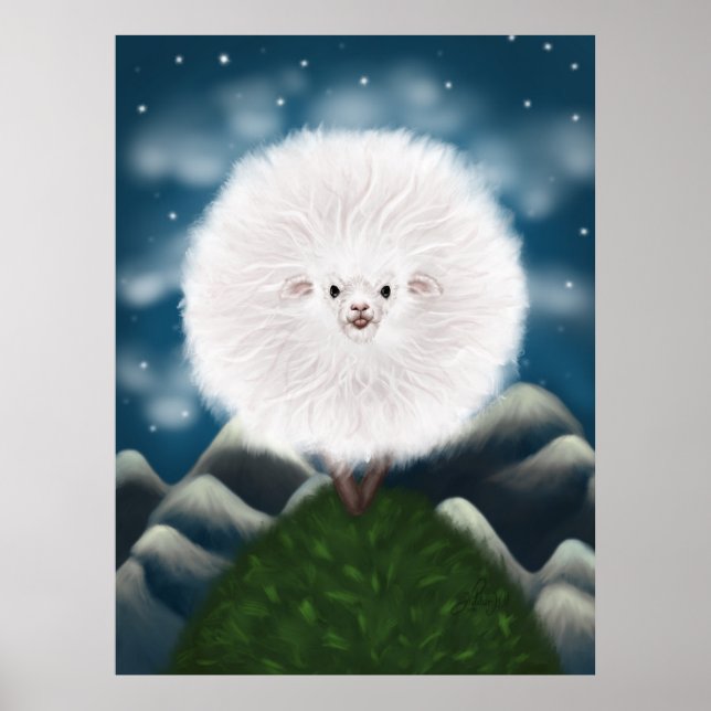 Poster Laine Whimsical : Moutons Super Fluffy Silly sur (Devant)