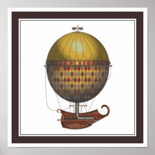 Poster L'Airship Nautisme Steampunk Volant Machine