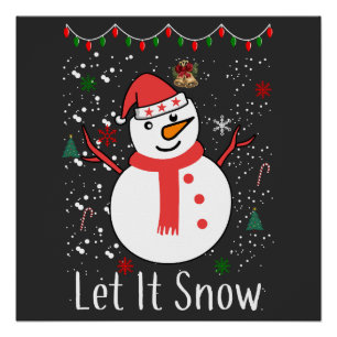 Poster Laisse neiger le bonhomme de neige de Noël