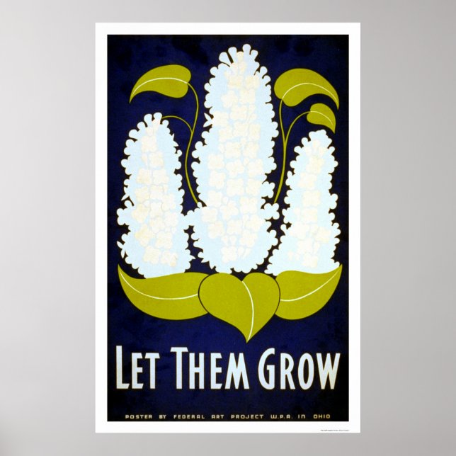 Poster Laisser croître Flower 1938 WPA (Devant)