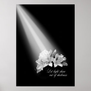 Poster Laisser La Lumière Éclater De L'obscurité Noir Et