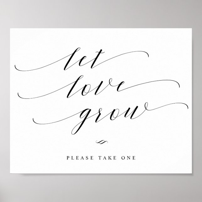 Poster Laisser l'amour grandir Élégant signe Mariage de c (Devant)