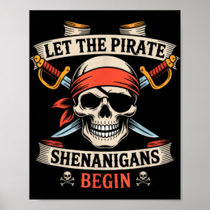 Poster Laisser Les Shenanigans Pirates Commencer Le Crâne