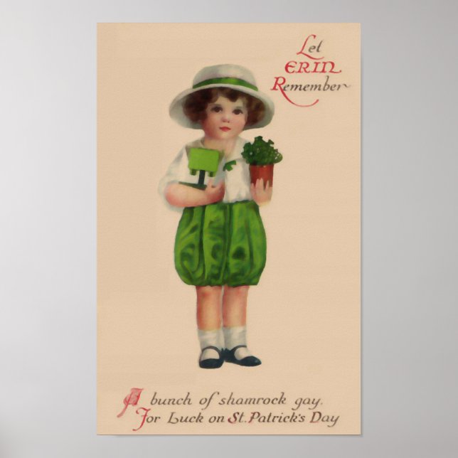 Poster Laissez Erin se souvenir de la Saint Patrick Vinta (Devant)