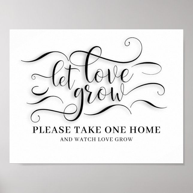Poster Laissez l'amour grandir panneau de mariage (Devant)