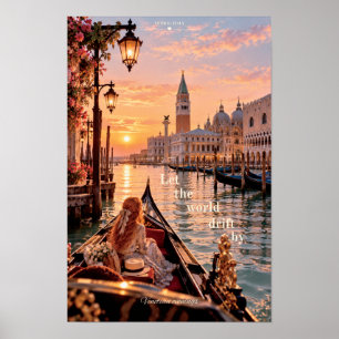 Poster Laissez le monde dériver par Venise Italie Coucher