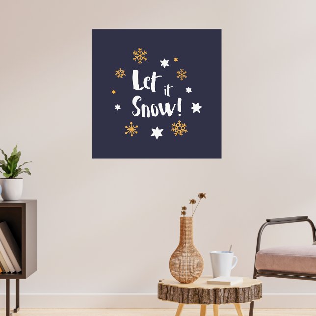 Poster "Laissez-le neiger !"  Bleu de Noël de (Salon 3)