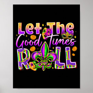 Poster Laissez Les Bon Temps Rouler Mardi Gras Perles Fle