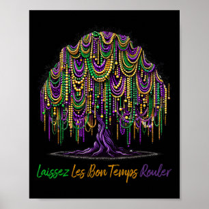 Poster Laissez Les Bon Temps Rouler Mardi Gras Tree Beads
