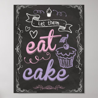Poster Laissez-les manger de l'affiche de gâteau pour la 
