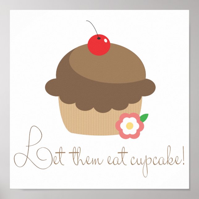 Poster Laissez-Les Manger Du Cupcake (Devant)
