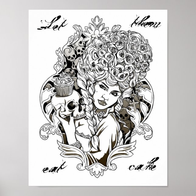 Poster Laissez-Les Manger Du Gâteau - Illustration Origin (Devant)