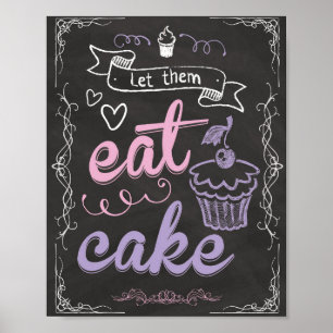 Poster Laissez-les manger l'affiche de gâteau pour le