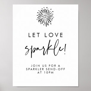 Poster Laissez Love Sparkle Mariage moderne de calligraph
