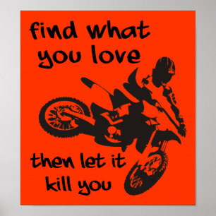 Poster Laissez lui vous tuer signe d'affiche de motocross