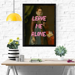 Poster Laissez-moi seul Pop Art Peinture Bookish Girl