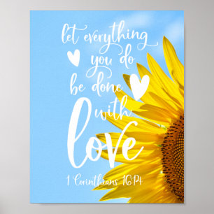 Poster Laissez tout ce que vous faites avec amour Sunflow