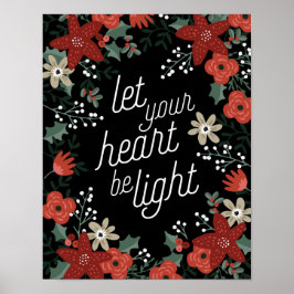 Poster Laissez votre coeur être Poinsettia Poinsettia Pos