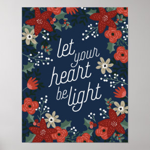 Poster Laissez votre coeur être Poinsettia Poinsettia Pos