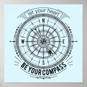 Poster Laissez Votre Coeur Être Votre Compas